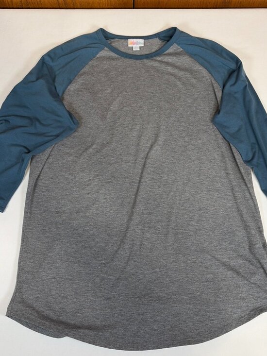 LuLaRoe Tops - LulaRoe 3/4 Sleeve Baseball T-Shirt Women's XL Gray